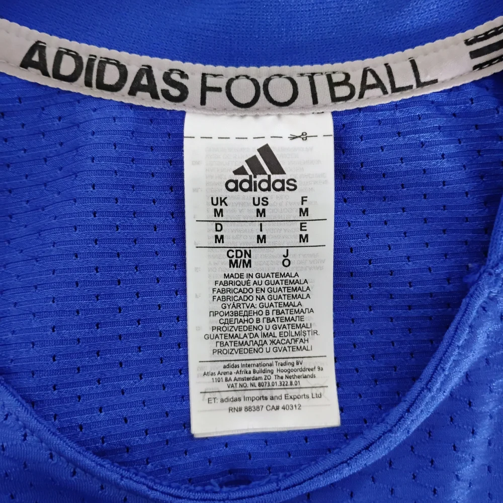 Adidas Football Blue White Performance Jersey Athletic Sporty Activewear Size M